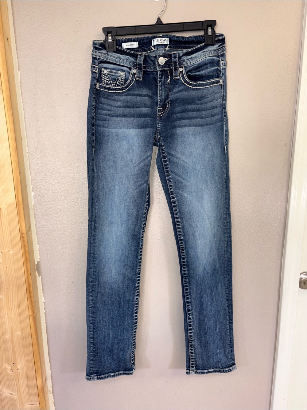 Vigoss Women's Straight Leg Jeans - Blue Wash